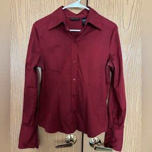New York & Company Rich Burgundy Tailored  Blouse, size M